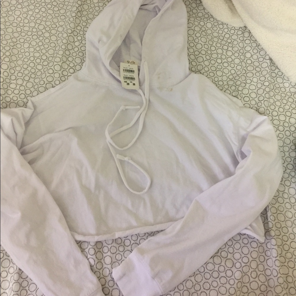 White crop hoodie